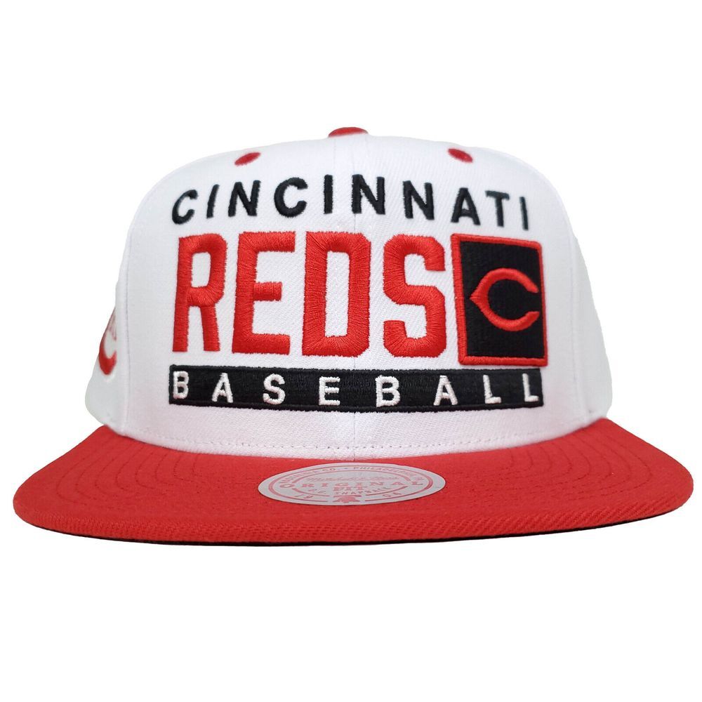 Cincinnati Reds Mitchell & Ness MLB Snapback Hat Cap 3D Logo White Red NWT